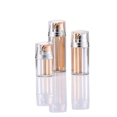 2 X 10ml 플라스틱 공기 없는 병 20ml 듀플 튜브 공기 없는 펌프 병 피부 관리 진공 병